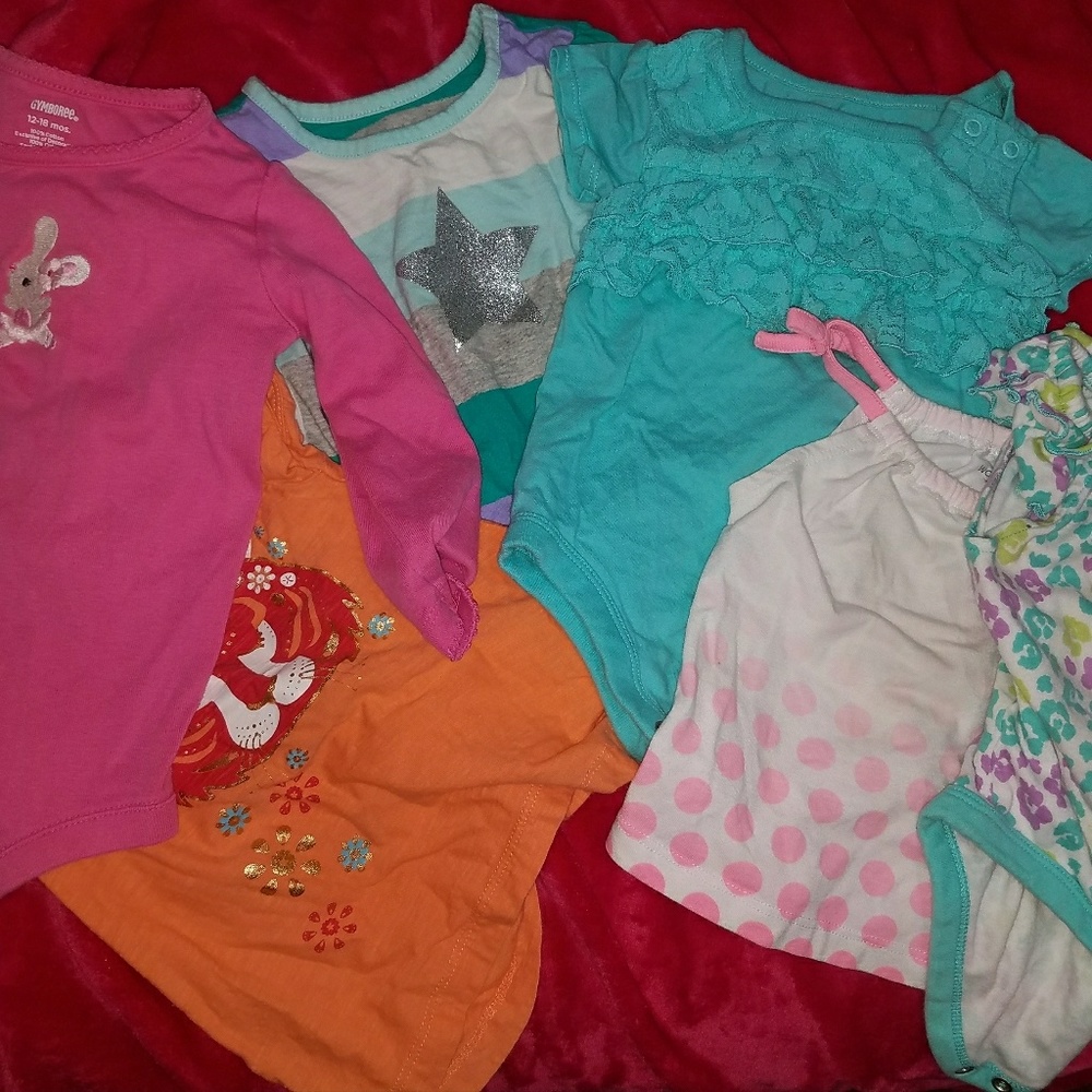 bundle of 6 baby girl tops 12-18 Months